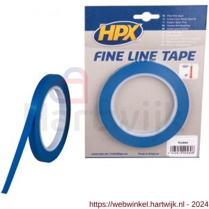 HPX Fine line tape hittebestendige lineerband blauw 9 mm x 33 m - H51700060 - afbeelding 1