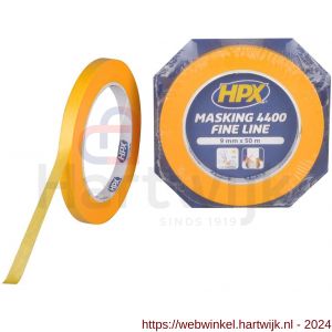 HPX Masking 4400 fine line MASKING TAPE oranje 9 mm x 50 m - H51700291 - afbeelding 1