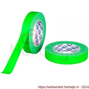HPX Fluo gaffer textiel montage tape PRO groen 25 mm x 25 m - H51700170 - afbeelding 1