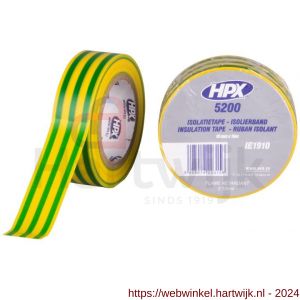 HPX PVC isolatietape geel-groen 19 mm x 10 m - H51700078 - afbeelding 1