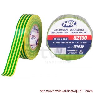 HPX PVC isolatietape VDE geel-groen 19 mm x 20 m - H51700091 - afbeelding 1