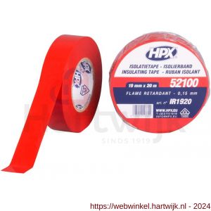 HPX PVC isolatietape VDE rood 19 mm x 20 m - H51700094 - afbeelding 1