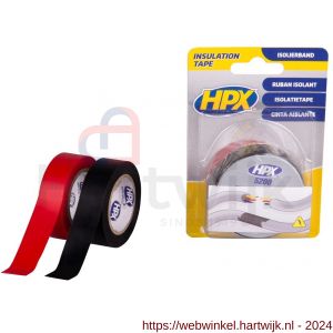 HPX PVC isolatietape zwart en rood 19 mm x 10 m - H51700087 - afbeelding 1