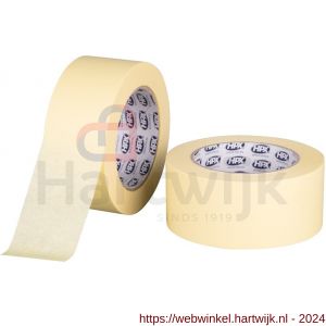 HPX Masking afplaktape 100 graden C crèmewit 50 mm x 50 m - H51700020 - afbeelding 1