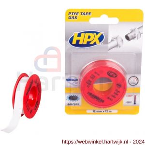 HPX PTFE gasafdichtingstape blister wit 12 mm x 12 m - H51700001 - afbeelding 1
