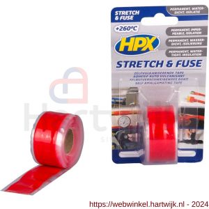 HPX Stretch en Fuse zelfvulkaniserende afdichtingstape rood 25 mm x 3 m - H51700010 - afbeelding 1