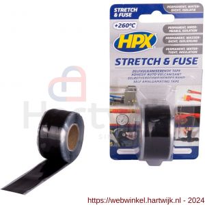 HPX Stretch en Fuse zelfvulkaniserende afdichtingstape zwart 25 mm x 3 m - H51700011 - afbeelding 1
