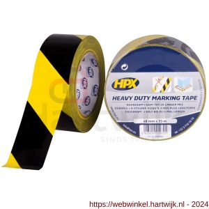 HPX zelfklevende hoogwaardige belijning-markeringstape geel-zwart 48 mm x 33 m - H51700051 - afbeelding 1