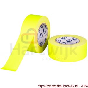 HPX Fluo gaffer textiel montage tape PRO geel 50 mm x 25 m - H51700165 - afbeelding 1