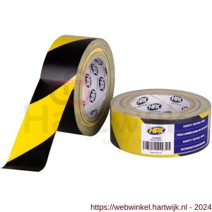 HPX Safety textile markeringstape geel-zwart 48 mm x 25 m - H51700041 - afbeelding 1