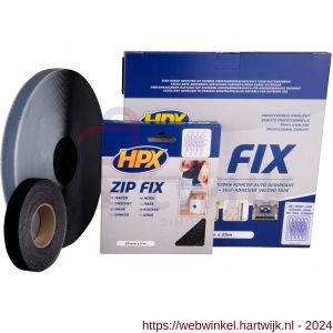 HPX Zip Fix klittenband haak en lus zwart 2x 20 mm x 1 m - H51700122 - afbeelding 2