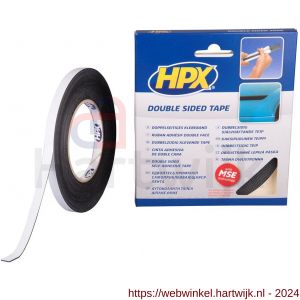 HPX dubbelzijdige PE schuimband bevestigingstape zwart 9 mm x10 m - H51700155 - afbeelding 1