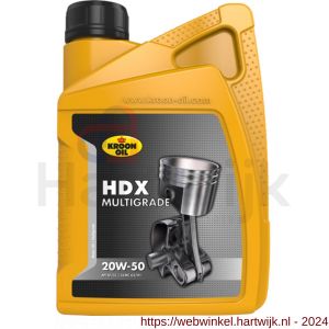 Kroon Oil HDX 20W-50 minerale motorolie Mineral Multigrades passenger car 1 L flacon - H21501093 - afbeelding 1