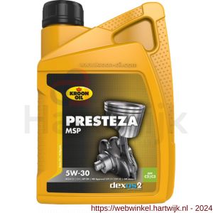 Kroon Oil Presteza MSP 5W-30 synthetische motorolie Synthetic Multigrades passenger car 1 L flacon - H21500478 - afbeelding 1