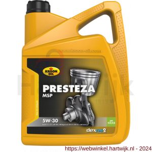 Kroon Oil Presteza MSP 5W-30 synthetische motorolie Synthetic Multigrades passenger car 5 L can - H21500479 - afbeelding 1