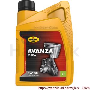 Kroon Oil Avanza MSP+ 5W-30 motorolie synthetisch 1 L flacon - H21501297 - afbeelding 1
