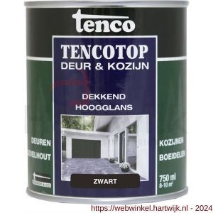 TencoTop Deur en Kozijn houtbeschermingsbeits dekkend hoogglans zwart 0,75 L blik - H40710241 - afbeelding 1