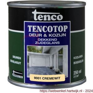TencoTop Deur en Kozijn houtbeschermingsbeits dekkend zijdeglans RAL 9001 cremewit 0,25 L blik - H40710247 - afbeelding 1
