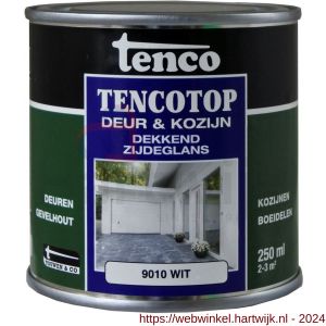 TencoTop Deur en Kozijn houtbeschermingsbeits dekkend zijdeglans RAL 9010 wit 0,25 L blik - H40710248 - afbeelding 1