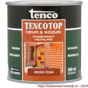 TencoTop Deur en Kozijn houtbeschermingsbeits transparant halfglans iroko teak 0,25 L blik - H40710391 - afbeelding 1