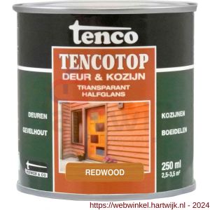 TencoTop Deur en Kozijn houtbeschermingsbeits transparant halfglans redwood 0,25 L blik - H40710395 - afbeelding 1