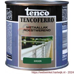 Tenco Ferro roestwerende ijzerverf metaallak dekkend 400 groen 0,25 L blik - H40710186 - afbeelding 1
