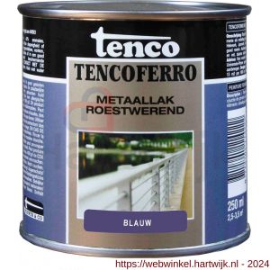 Tenco Ferro roestwerende ijzerverf metaallak dekkend 401 blauw 0,25 L blik - H40710173 - afbeelding 1