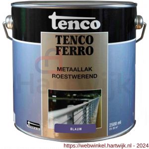 Tenco Ferro roestwerende ijzerverf metaallak dekkend 401 blauw 2,5 L blik - H40710175 - afbeelding 1