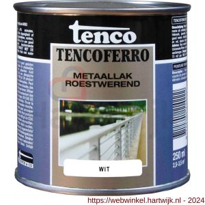Tenco Ferro roestwerende ijzerverf metaallak dekkend 402 wit 0,25 L blik - H40710191 - afbeelding 1