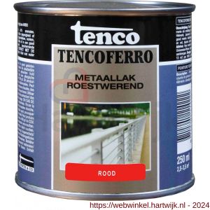 Tenco Ferro roestwerende ijzerverf metaallak dekkend 403 rood 0,25 L blik - H40710188 - afbeelding 1