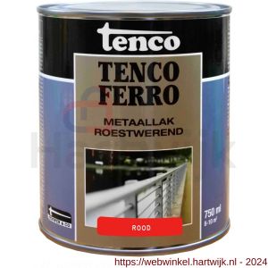 Tenco Ferro roestwerende ijzerverf metaallak dekkend 403 rood 0,75 L blik - H40710189 - afbeelding 1