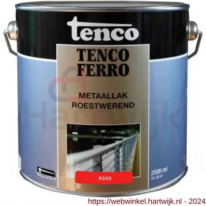 Tenco Ferro roestwerende ijzerverf metaallak dekkend 403 rood 2,5 L blik - H40710190 - afbeelding 1