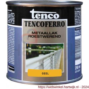 Tenco Ferro roestwerende ijzerverf metaallak dekkend 404 geel 0,25 L blik - H40710181 - afbeelding 1