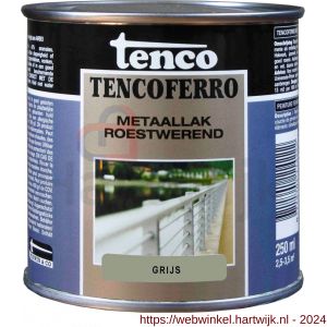 Tenco Ferro roestwerende ijzerverf metaallak dekkend 405 grijs 0,25 L blik - H40710183 - afbeelding 1