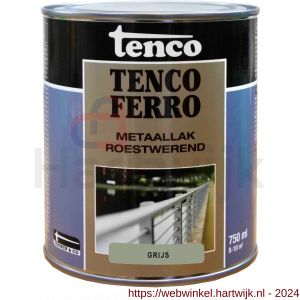 Tenco Ferro roestwerende ijzerverf metaallak dekkend 405 grijs 0,75 L blik - H40710184 - afbeelding 1