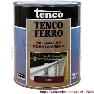 Tenco Ferro roestwerende ijzerverf metaallak dekkend 406 bruin 0,75 L blik - H40710177 - afbeelding 1