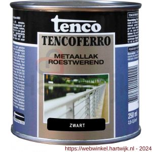 Tenco Ferro roestwerende ijzerverf metaallak dekkend 407 zwart 0,25 L blik - H40710194 - afbeelding 1