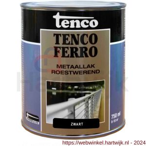 Tenco Ferro roestwerende ijzerverf metaallak dekkend 407 zwart 0,75 L blik - H40710195 - afbeelding 1
