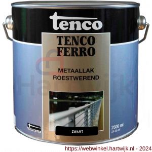 Tenco Ferro roestwerende ijzerverf metaallak dekkend 407 zwart 2,5 L blik - H40710196 - afbeelding 1