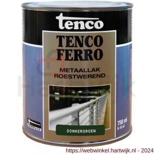 Tenco Ferro roestwerende ijzerverf metaallak dekkend 408 donkergroen 0,75 L blik - H40710179 - afbeelding 1