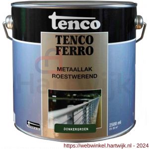 Tenco Ferro roestwerende ijzerverf metaallak dekkend 408 donkergroen 2,5 L blik - H40710180 - afbeelding 1