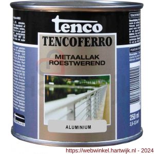 Tenco Ferro roestwerende ijzerverf metaallak dekkend 409 aluminium 0,25 L blik - H40710170 - afbeelding 1