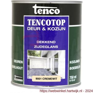 TencoTop Deur en Kozijn houtbeschermingsbeits dekkend zijdeglans cremewit 0,75 L - H40710461 - afbeelding 1