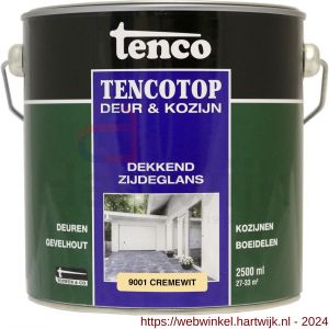 TencoTop Deur en Kozijn houtbeschermingsbeits dekkend zijdeglans cremewit 2,5 L blik - H40710265 - afbeelding 1
