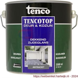 TencoTop Deur en Kozijn houtbeschermingsbeits dekkend zijdeglans antraciet 2,5 L - H40710460 - afbeelding 1