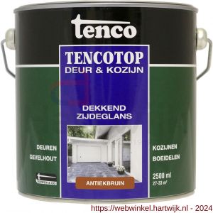 TencoTop Deur en Kozijn houtbeschermingsbeits dekkend zijdeglans antiekbruin 2,5 L - H40710458 - afbeelding 1