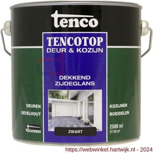 TencoTop Deur en Kozijn houtbeschermingsbeits dekkend zijdeglans zwart 2,5 L - H40710462 - afbeelding 1