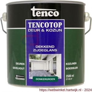 TencoTop Deur en Kozijn houtbeschermingsbeits dekkend zijdeglans donkergroen 2,5 L blik - H40710260 - afbeelding 1