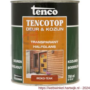 TencoTop Deur en Kozijn houtbeschermingsbeits transparant halfglans iroko teak 0,75 L blik - H40710221 - afbeelding 1