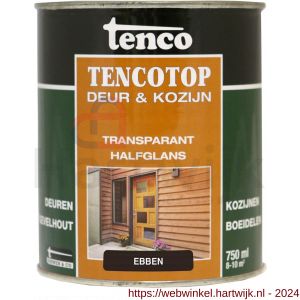 TencoTop Deur en Kozijn houtbeschermingsbeits transparant halfglans ebben 0,75 L blik - H40710224 - afbeelding 1